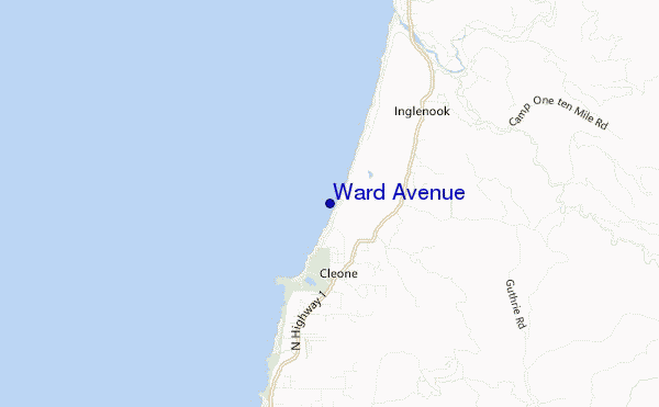 mapa de localização de Ward Avenue