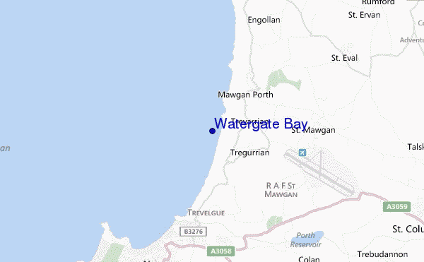 mapa de localização de Watergate Bay