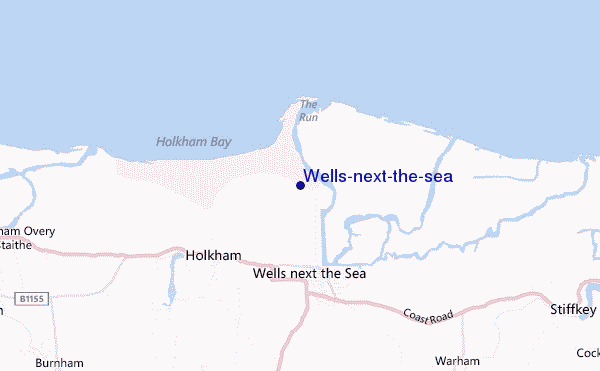 mapa de localização de Wells-next-the-sea
