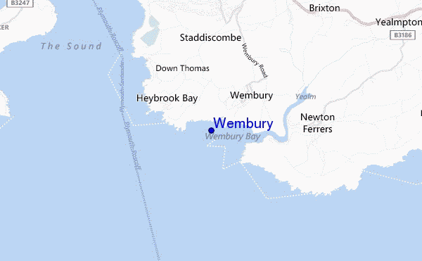 mapa de localização de Wembury