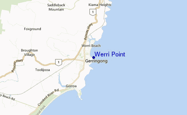 mapa de localização de Werri Point