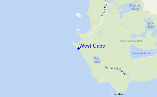 mapa de localização de West Cape