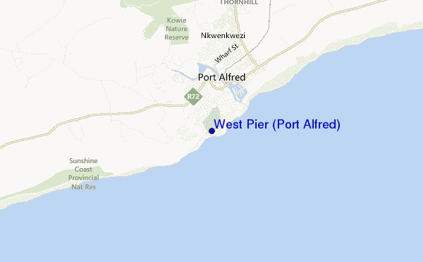 mapa de localização de West Pier (Port Alfred)