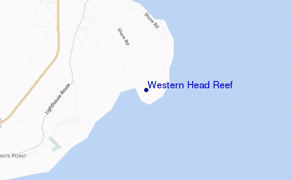 mapa de localização de Western Head Reef