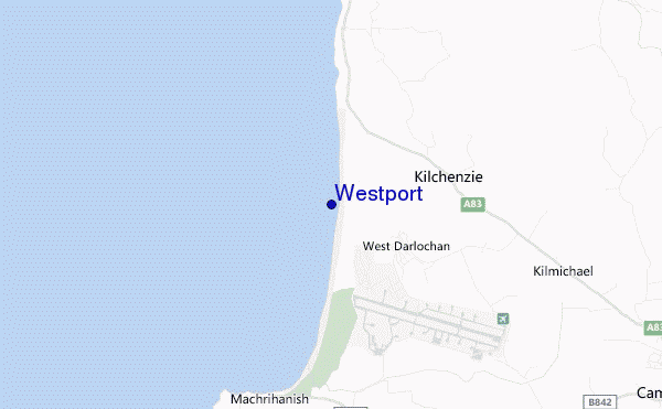 mapa de localização de Westport