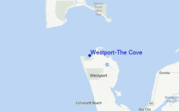 mapa de localização de Westport-The Cove