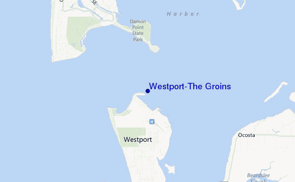mapa de localização de Westport-The Groins