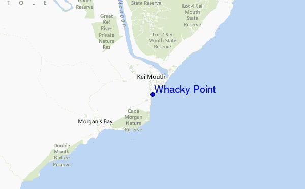mapa de localização de Whacky Point