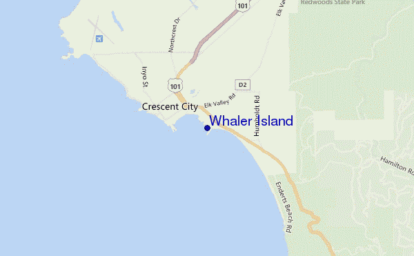 mapa de localização de Whaler Island