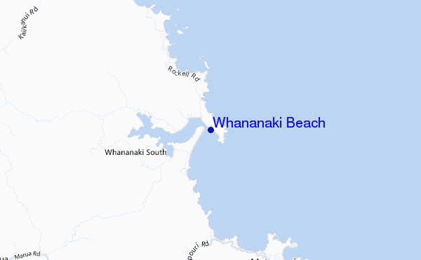 mapa de localização de Whananaki Beach