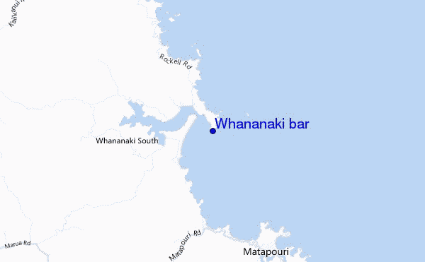 mapa de localização de Whananaki bar