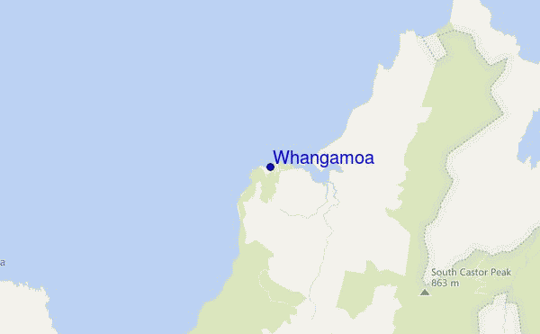 mapa de localização de Whangamoa