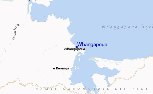mapa de localização de Whangapoua