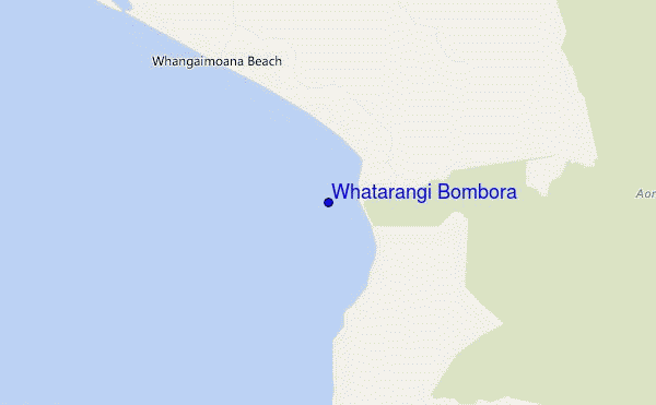 mapa de localização de Whatarangi Bombora