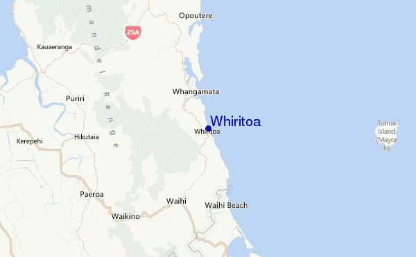 Whiritoa Location Map