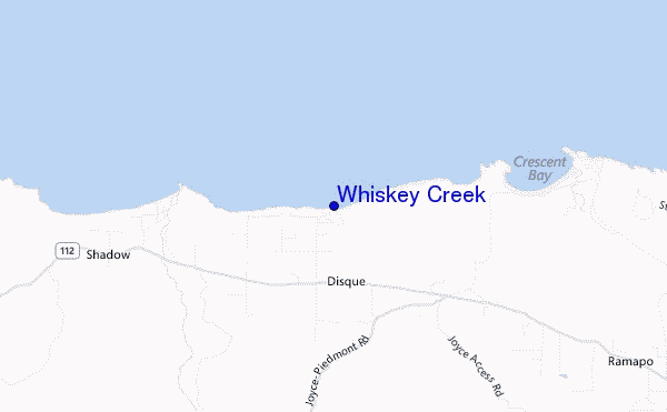 mapa de localização de Whiskey Creek