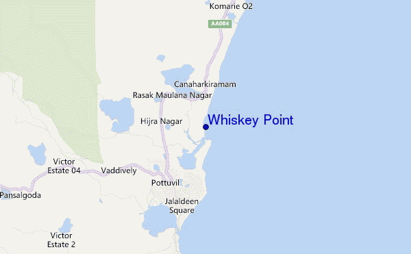 mapa de localização de Whiskey Point