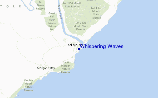 mapa de localização de Whispering Waves