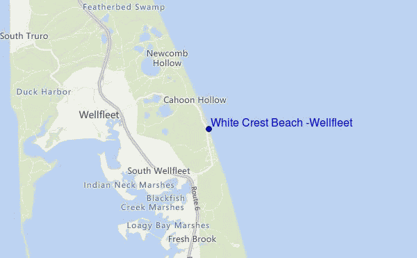 mapa de localização de White Crest Beach (Wellfleet)