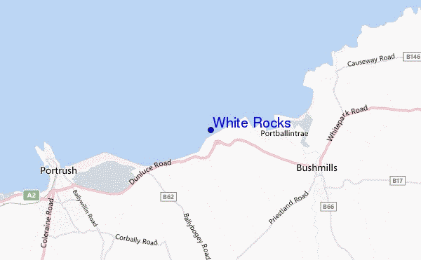 mapa de localização de White Rocks