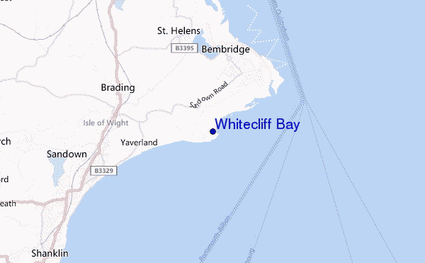 mapa de localização de Whitecliff Bay