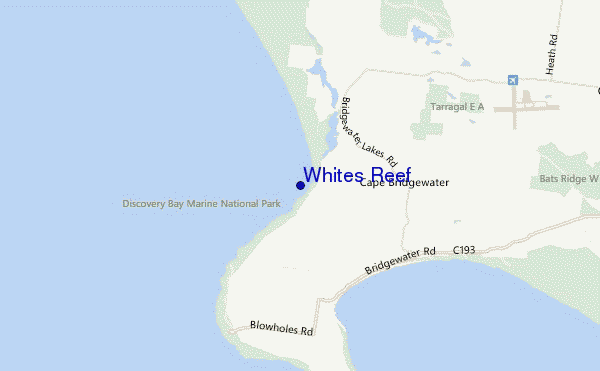 mapa de localização de Whites Reef