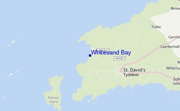 mapa de localização de Whitesand Bay