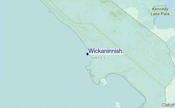 mapa de localização de Wickaninnish