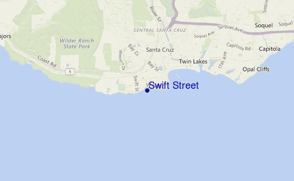 mapa de localização de Swift Street