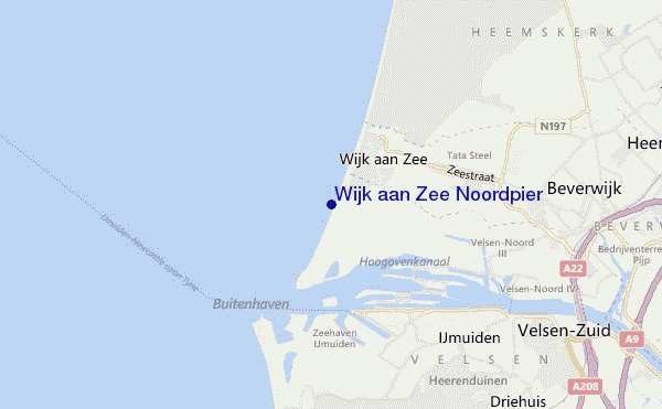 mapa de localização de Wijk aan Zee Noordpier