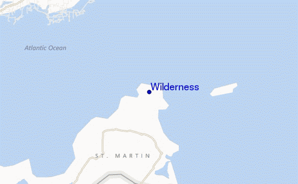 mapa de localização de Wilderness