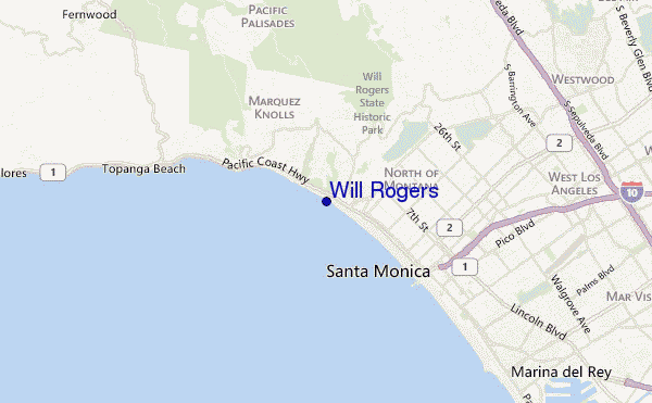 mapa de localização de Will Rogers