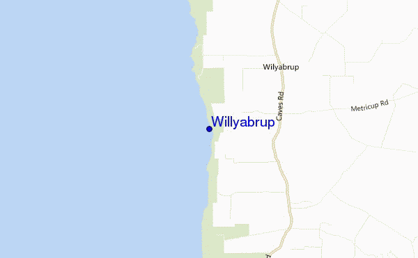 mapa de localização de Willyabrup