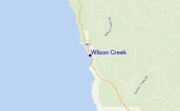 mapa de localização de Wilson Creek