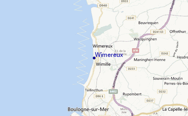 mapa de localização de Wimereux