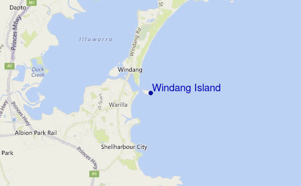 mapa de localização de Windang Island