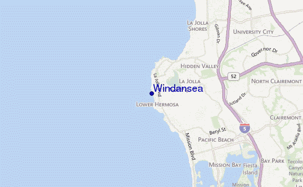 mapa de localização de Windansea
