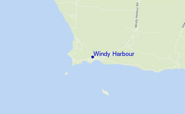 mapa de localização de Windy Harbour