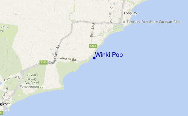mapa de localização de Winki Pop