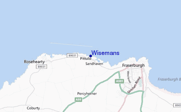 mapa de localização de Wisemans