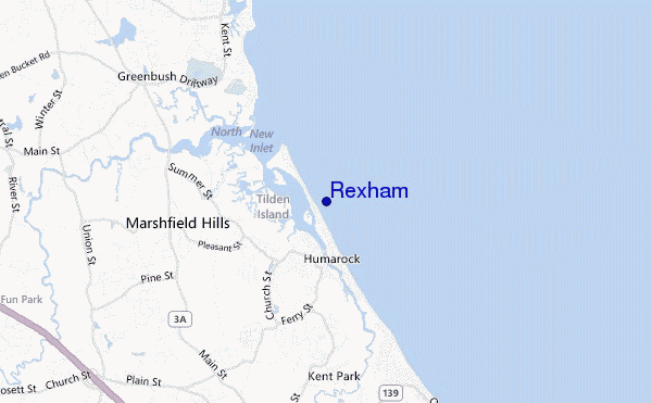 mapa de localização de Rexham