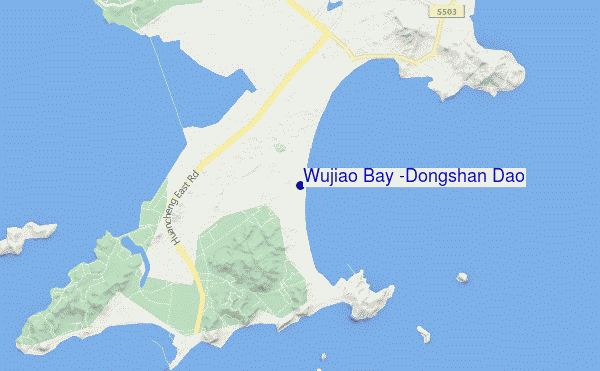 mapa de localização de Wujiao Bay (Dongshan Dao)
