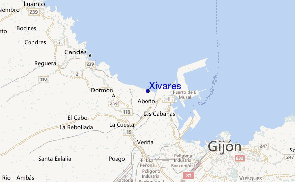mapa de localização de Xivares