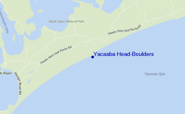 mapa de localização de Yacaaba Head-Boulders