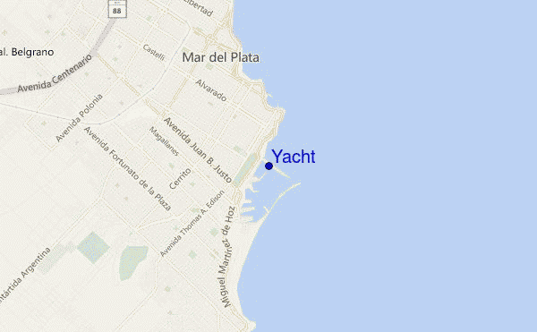 mapa de localização de Yacht