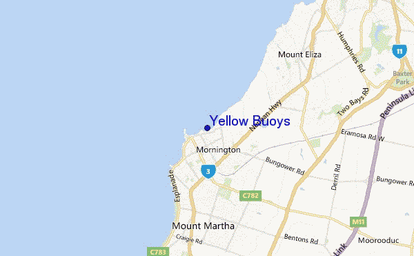 mapa de localização de Yellow Buoys