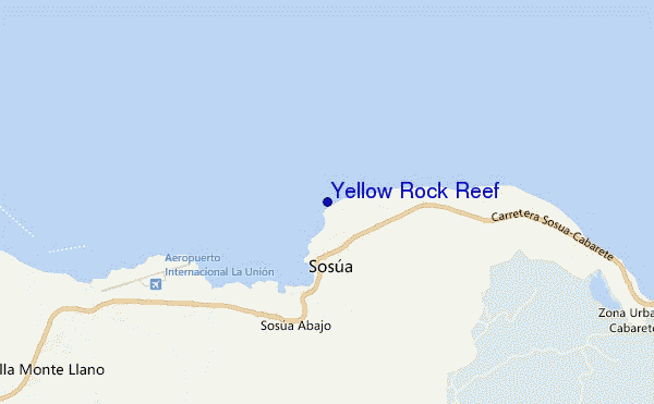 mapa de localização de Yellow Rock Reef