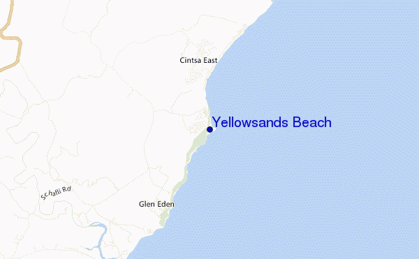 mapa de localização de Yellowsands Beach