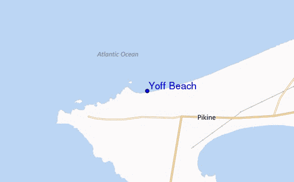 mapa de localização de Yoff Beach