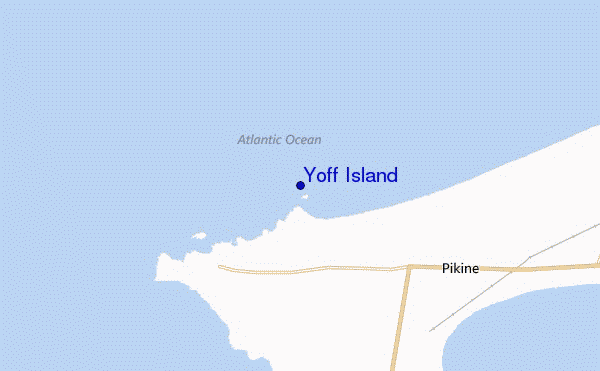 mapa de localização de Yoff Island